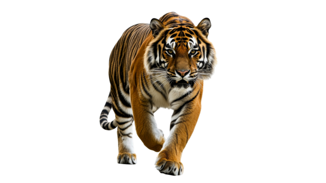 Confident tiger strolls in the wild