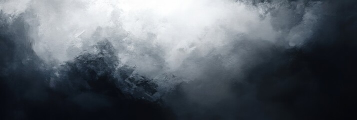 Fototapeta premium Abstract Grey and Black Textured Landscape Painting