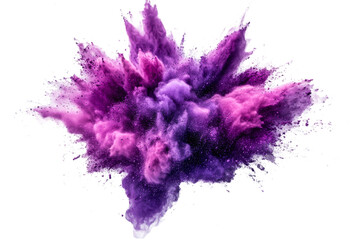 Colorful explosion of purple and pink powder