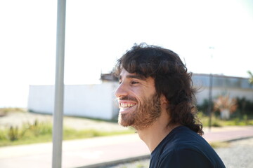 Happy Man Smiles After Seeing A Joy Before His Eyes