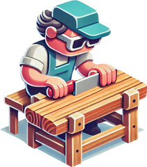 3d render of a man sitting on a suitcase