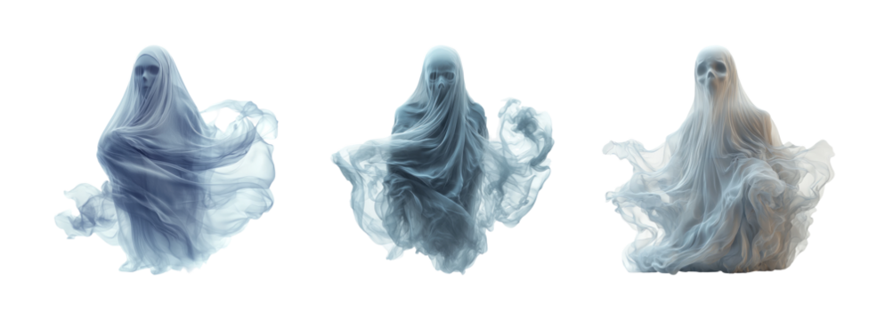 Ethereal Ghostly Figures in Flowing Fabric