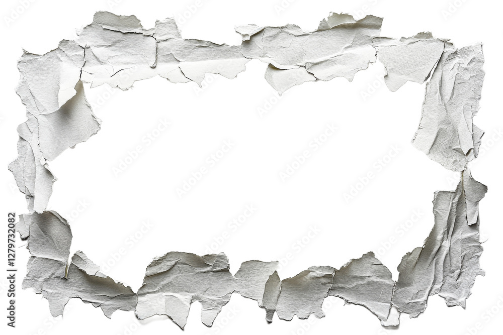 Wall mural torn paper frame with blank content space