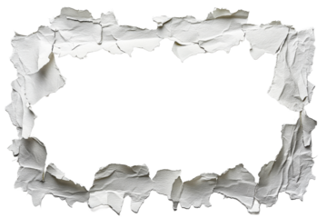 Torn paper frame with blank content space