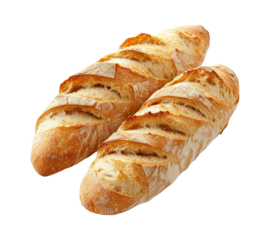 Fresh Baguette Loaves on Transparent Background