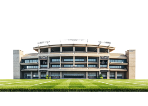 Modern Stadium on Transparent Background