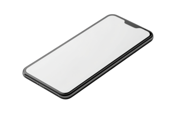 Modern smartphone positioned on a white surface