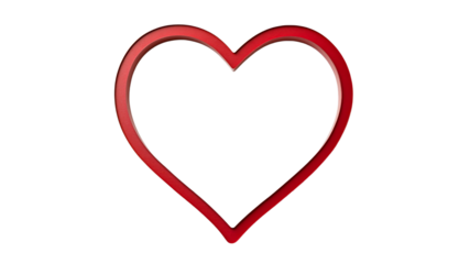 Heart outline in red depicting love and affection