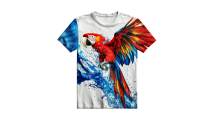 Colorful parrot graphic t shirt for casual wear