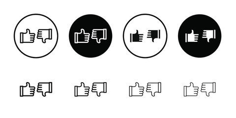 Criticism icon Black line art vector logo set