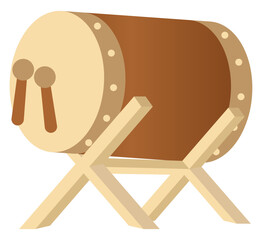 Brown Illustration of Bedug Drum for Islamic Events Ramadan and Eid