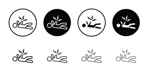 Obraz premium Epilepsy icon Black line art vector logo set
