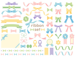 いろいろなリボンのイラストセット　