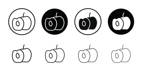 Jujube icon Black line art vector logo set