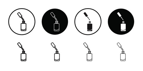 nails polish icon Black line art vector logo set