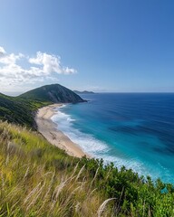 Obraz premium Coastal Beach View, Sunny Day