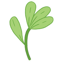 cute green leaves doodle hand drawn illustration