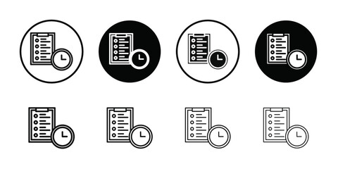 testing time icon Black line art vector logo set © Petsscouts