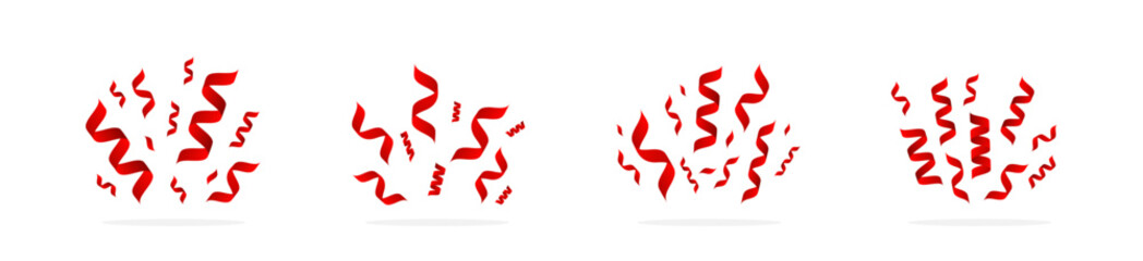 Confetti ribbon icon. Confetti ribbons. Ribbon serpentine, Party streamers, Spiral curled tinsel.