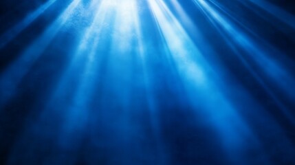Obraz premium Abstract Blue Light Rays Background Deep Ocean Underwater Digital Art Design Texture Graphic Image Illustration Photo Calm Dark Color Marine Nature 