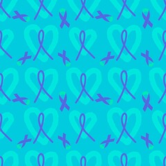 Breast cancer month seamless pink ribbon day mammogram pattern for wrapping paper and medical accessories