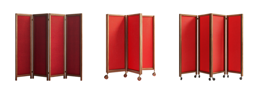 Red Decorative Room Divider with Classic Design - Powered by Adobe