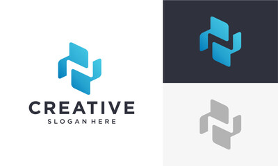initial n vector logo	