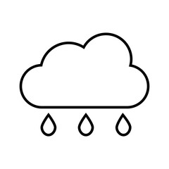 Vector line weather icon of rain isolated on white background. Icon for mobile apps, websites, weather forecast, etc.	
