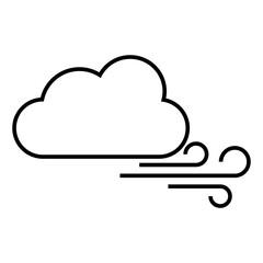 Vector line weather icon of wind sign isolated on white background. Icon for mobile apps, websites, weather forecast, etc.	
