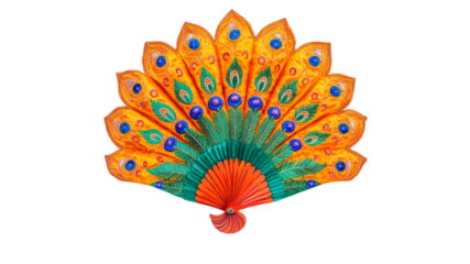 Intricate peacock fan design