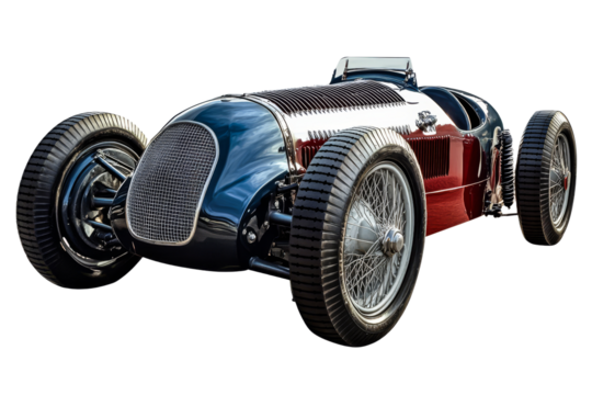 Vintage racing car with classic design details