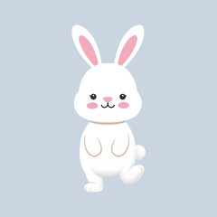 Easter Bunny Cartoon Illustration, Cute Holiday Rabbit Character
