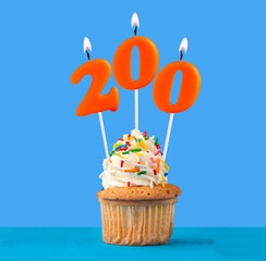 Candle number 200 - Number of followers or likes.