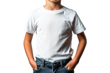 Boy in white shirt, hands in pockets