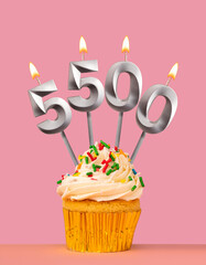 Number of followers or likes - Candle number 5500.