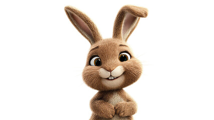 Friendly brown rabbit character