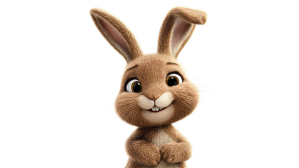 Friendly brown rabbit character