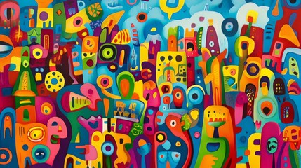 Colorful Abstract Cartoon World Dynamic Shapes