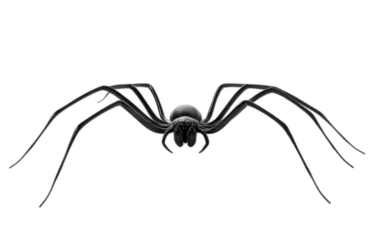 Realistic black spider with detailed features