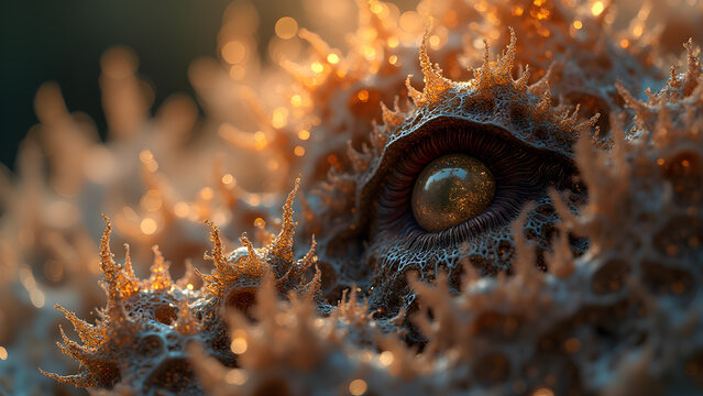 Fototapeta Fractal beauty in nature. Ultra-realistic digital fractals. Exploring fractals in art and design. Stunning fractal patterns and shapes.