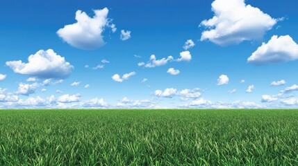 Obraz premium Breathtaking view of a rolling prairie, vibrant green grass stretching for miles.