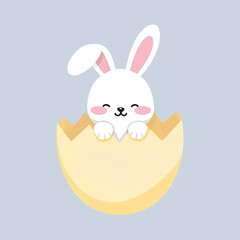 Easter Bunny Cartoon Illustration, Cute Holiday Rabbit Character