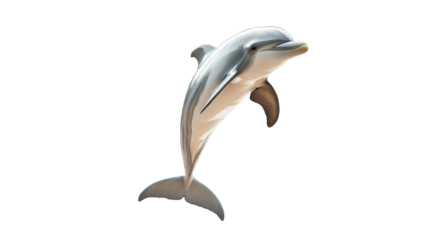 Dolphin performing a leap in the ocean air