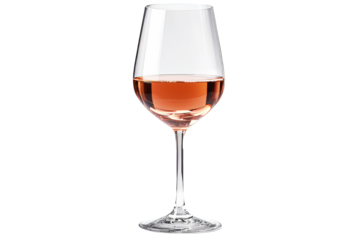 Elegant stem glass filled with pink wine