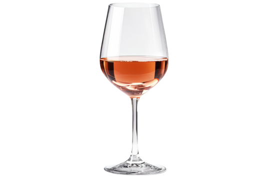 Elegant stem glass filled with pink wine