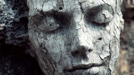 Faceless Stone Statue Mysterious Fragmented Texture 1