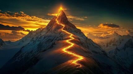 The ascent towards success through strategic development and growth concepts.