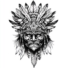 Fototapeta premium Intricate Native American Mask Headdress Design