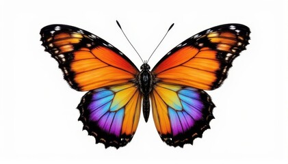 Naklejka premium Vibrant Butterfly with Colorful Wings Spreading Its Colors
