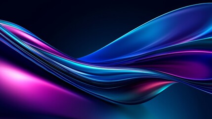 Dynamic Curved Waves Against Dark Background 
